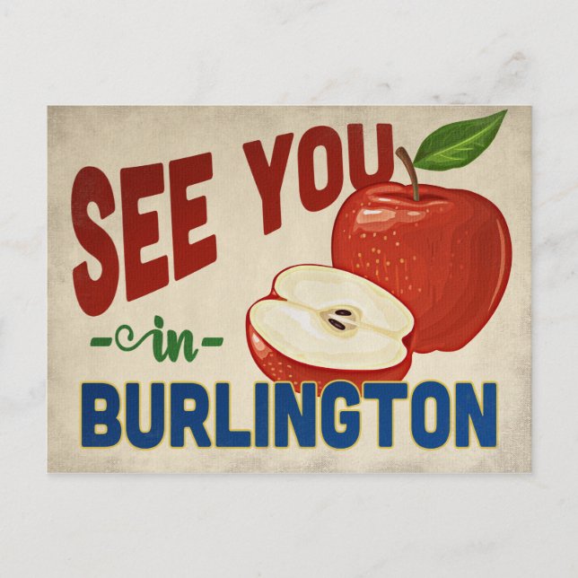 Burlington North Carolina Apple - Vintage Travel Postcard (Front)