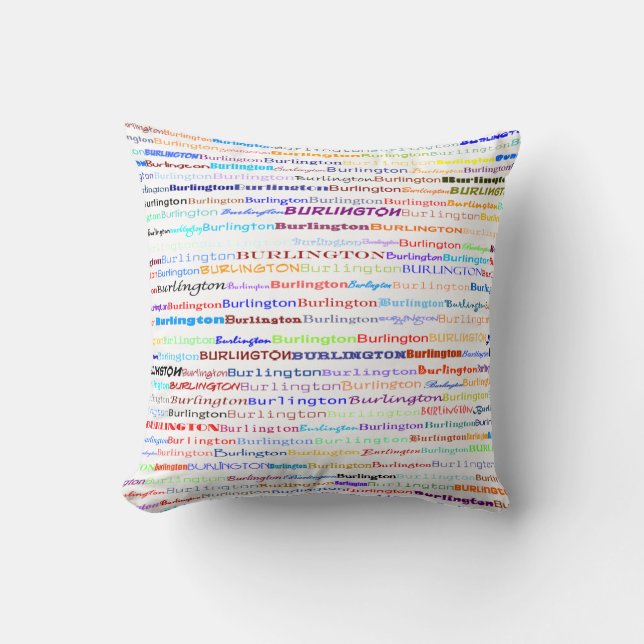 Burlington Text Design II Throw Pillow (Front)