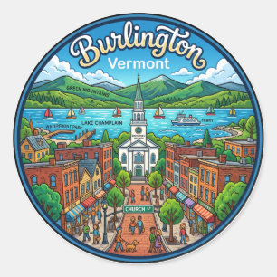 Burlington USA Classic Round Sticker