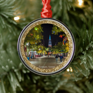 Burlington, Vermont Christmas Metal Ornament