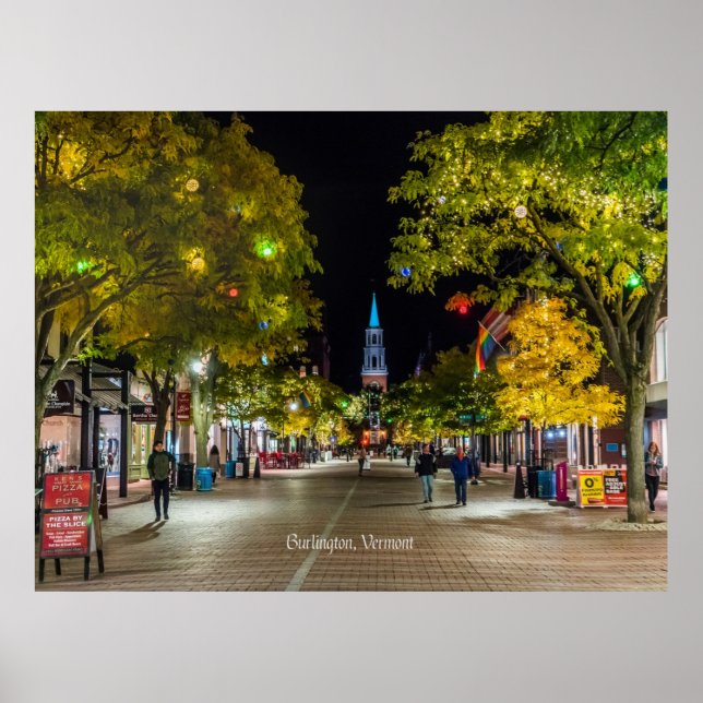 Burlington, Vermont cityscape photograph, Poster (Front)