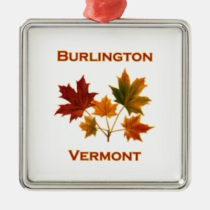 Burlington Vermont Fall Foliage - Maple Leaves Metal Ornament