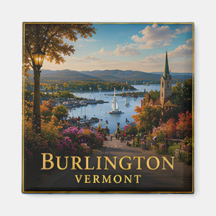 Burlington Vermont Lake Champlain & Green Mountain Magnet