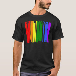 Burlington Vermont Lgbtq Gay Pride Rainbow Skyline T-Shirt