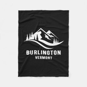 Burlington vermont mountains souvenir memorabilia fleece blanket