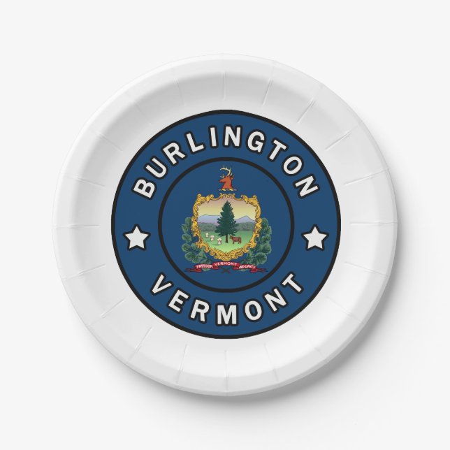 Burlington Vermont Paper Plate (Front)
