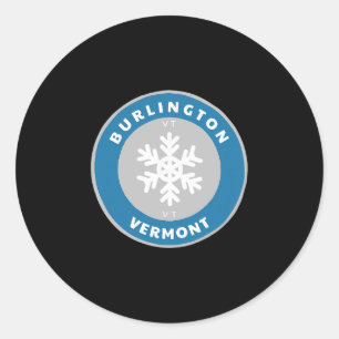 Burlington Vermont Vt Winter Snow Snowflake Dge So Classic Round Sticker