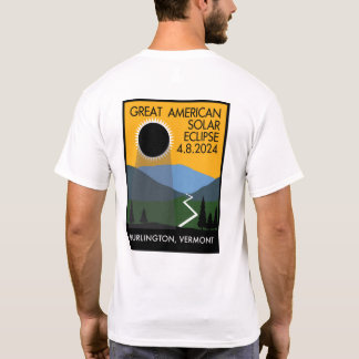 Burlington, VT Eclipse Travel Poster T-Shirt