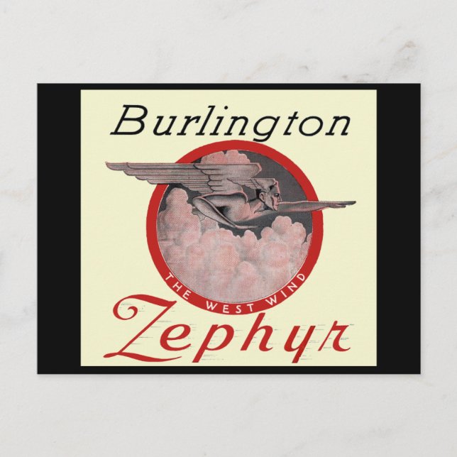 Burlington Zephyr Train Postcard (Front)