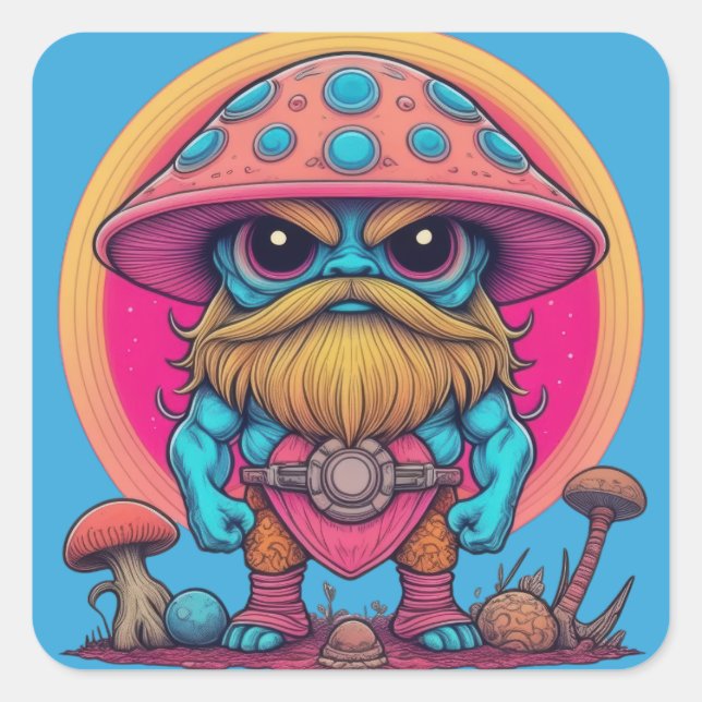 Burly Mountain Mushroom  Square Sticker (Front)