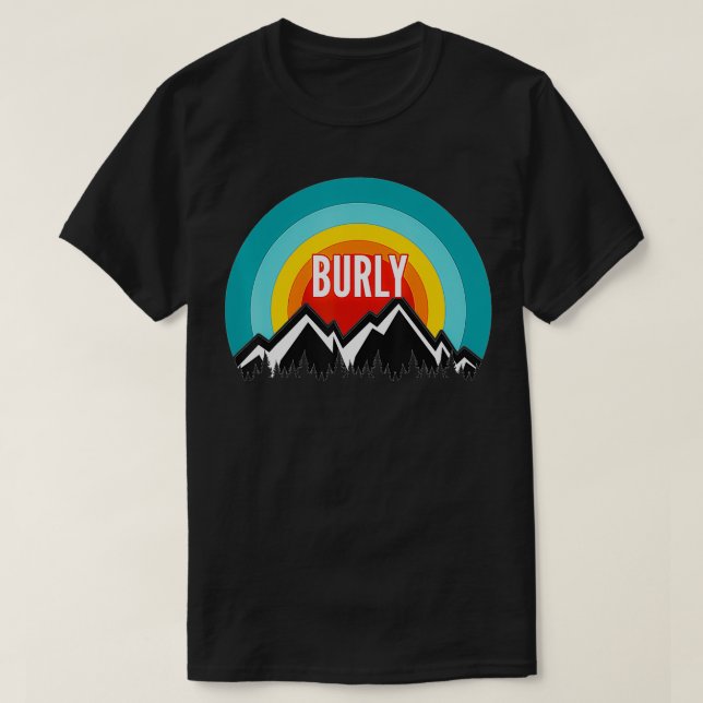 Burly, Vintage Retro Sunset Design  T-Shirt (Design Front)