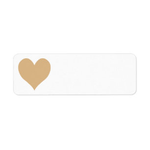 Burly Wood Cute Heart Shape Return Address Label