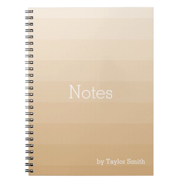 Burlywood Brown Tan Horizontal Shades Youthful Notebook (Front)