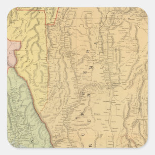 Burma and adjacent countries square sticker