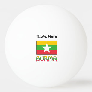 Burma and Myanmar Flag Personalised  Ping Pong Ball