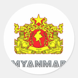 Burma Emblem Classic Round Sticker