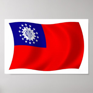 Burma Flag Poster Print