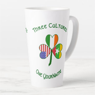 Burma Myanmar Irish USA Shamrock Flag Personalised Latte Mug