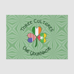 Burma Myanmar Irish USA Shamrock Flag Personalised Tissue Paper