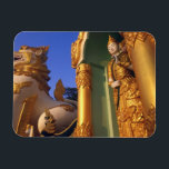 Burma (Myanmar), Rangoon (Yangon) Temple Magnet<br><div class="desc">COPYRIGHT Brian McGilloway / DanitaDelimont.com | AS06 BMG0070.jpg | Burma (Myanmar),  Rangoon (Yangon) Temple guardian to the entrance of the Shwedagon Pagoda in Rangoon.</div>