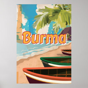 Burma Vintage vacation Poster
