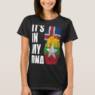 Burmese And Icelandic Mix DNA Flag Heritage T-Shirt