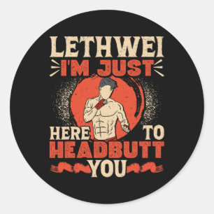 Burmese Boxing Headbutt Lethwei Training Art Of 9 Classic Round Sticker