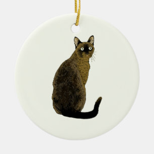 Burmese Cat Ceramic Ornament