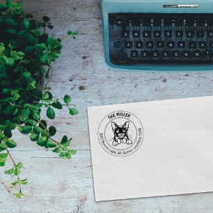 Burmese Cat Family Return Address  Rubber Stamp