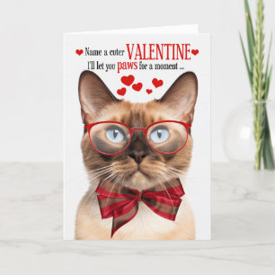Burmese Cat Feline Humour Valentine's Day Holiday Card