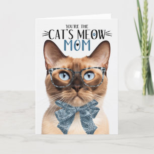 Burmese Cat for Mum on Mother's Day Holiday Card