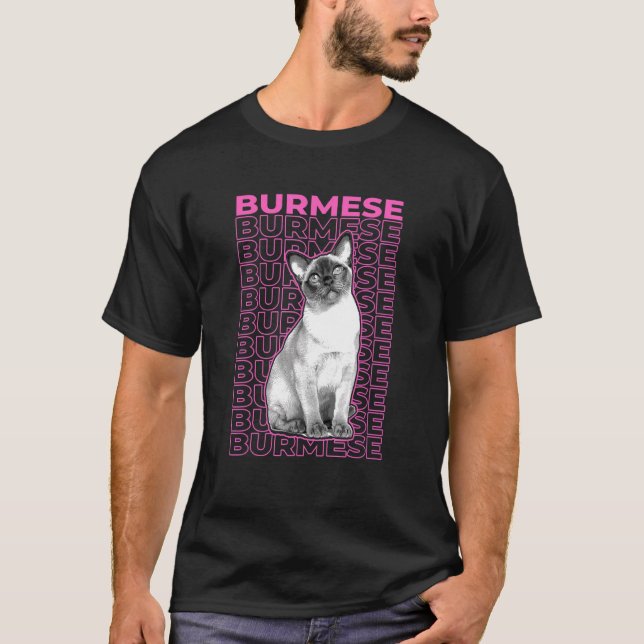Burmese Cat Pastel Aesthetic T-Shirt (Front)