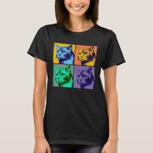 Burmese Cat Pop Illustration Colorful Animal Men   T-Shirt
