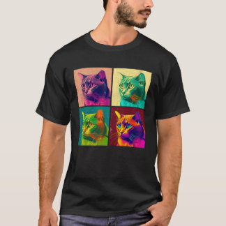 Burmese Cat Pop Illustration Colourful Animal Men  T-Shirt