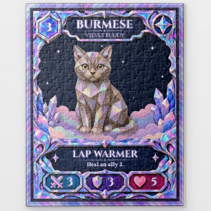Burmese Cat, Rainbow Foil Art Jigsaw Puzzle