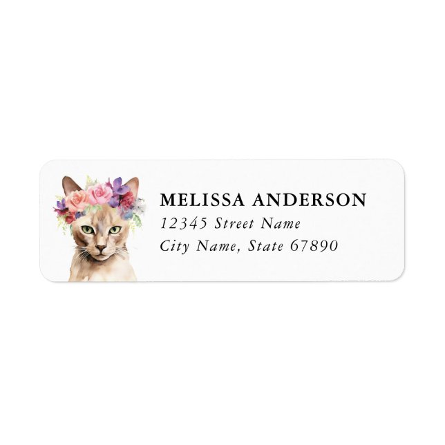 Burmese Cat Return Address Labels (Front)
