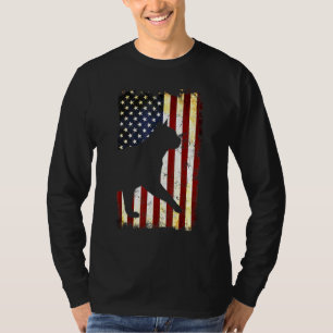 Burmese Cat Silhouette American Flag 4th Of July T-Shirt