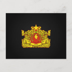 Burmese (Myanma) state seal Postcard