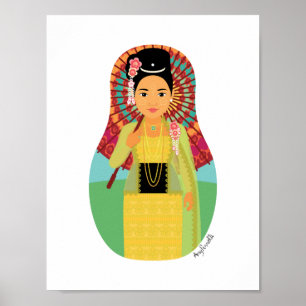 Burmese, Myanmar Matryoshka Poster