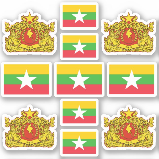 Burmese national symbols / coat of arms and flag (Front)