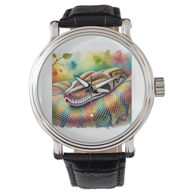 Burmese Python in Watercolor 140624AREF108 - Water Watch (Front)