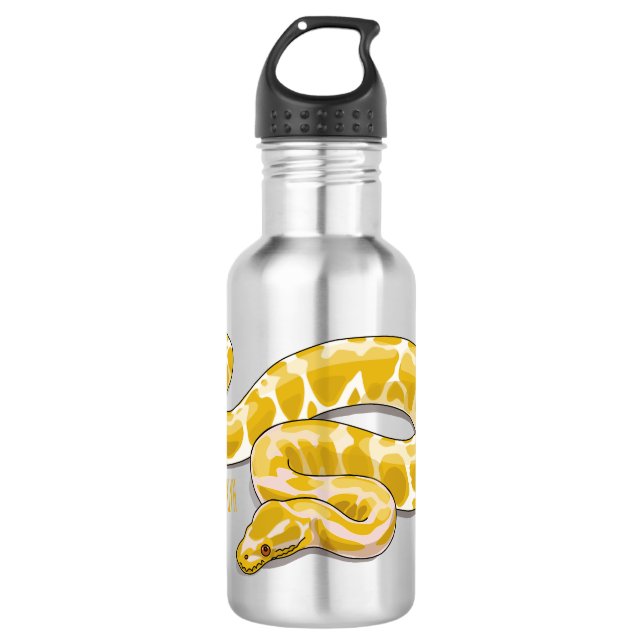 Burmese python snake cartoon illustration 532 ml water bottle (Front)
