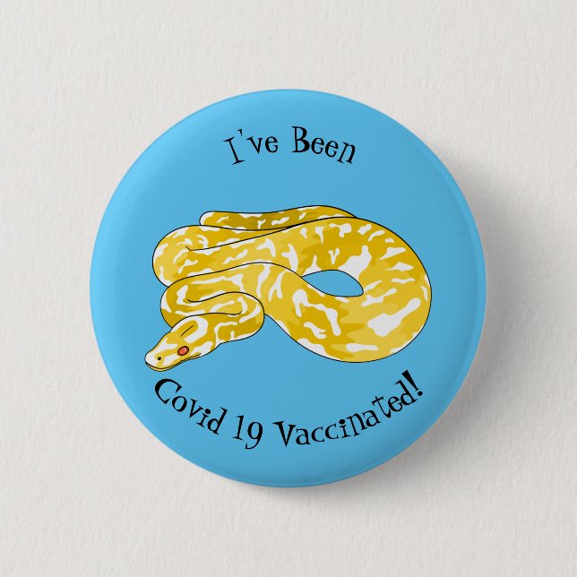 Burmese python snake cartoon illustration  6 cm round badge (Front)