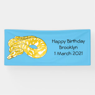 Burmese python snake cartoon illustration  banner