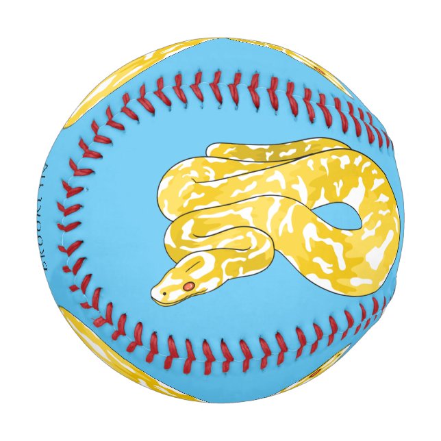Burmese python snake cartoon illustration baseball (Front Left)