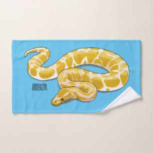 Burmese python snake cartoon illustration bath towel set