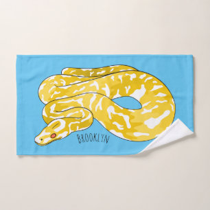 Burmese python snake cartoon illustration bath towel set