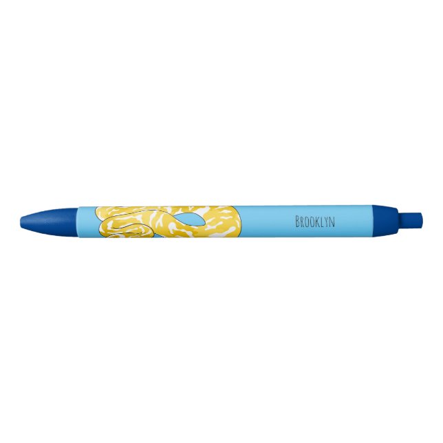 Burmese python snake cartoon illustration black ink pen (Front)