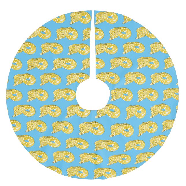 Burmese python snake cartoon illustration brushed polyester tree skirt (Front)