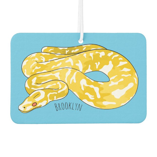 Burmese python snake cartoon illustration  car air freshener (Front)